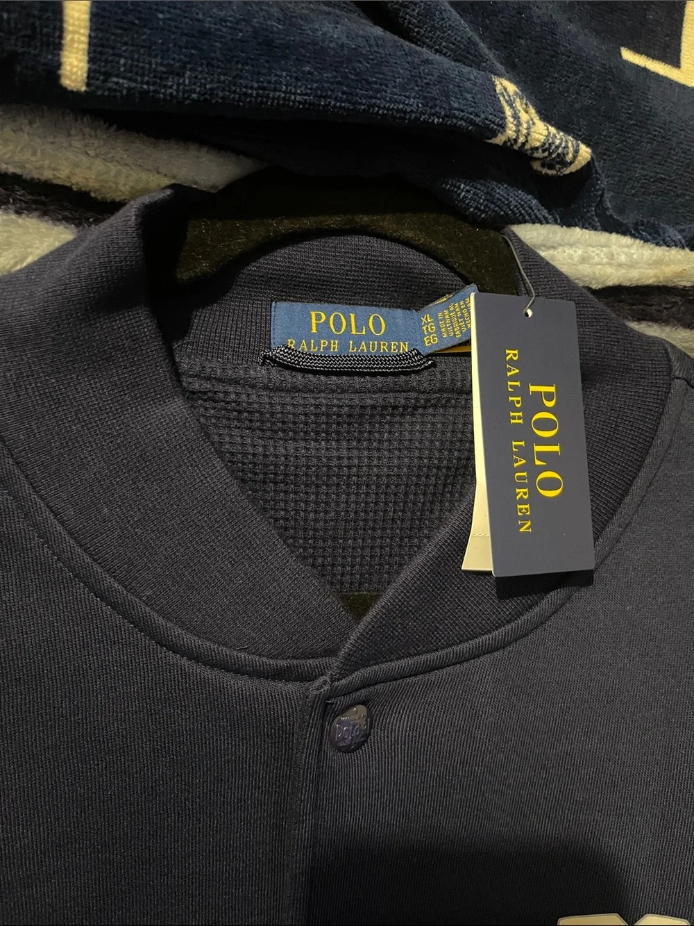 Polo by Ralph Lauren Navy Crewneck Sweatshirt with White 'POLO NYC' Logo